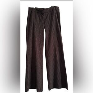 Wide Leg Black Pinstripe Pants Size 10 See Inseam Measurement SKU 6
